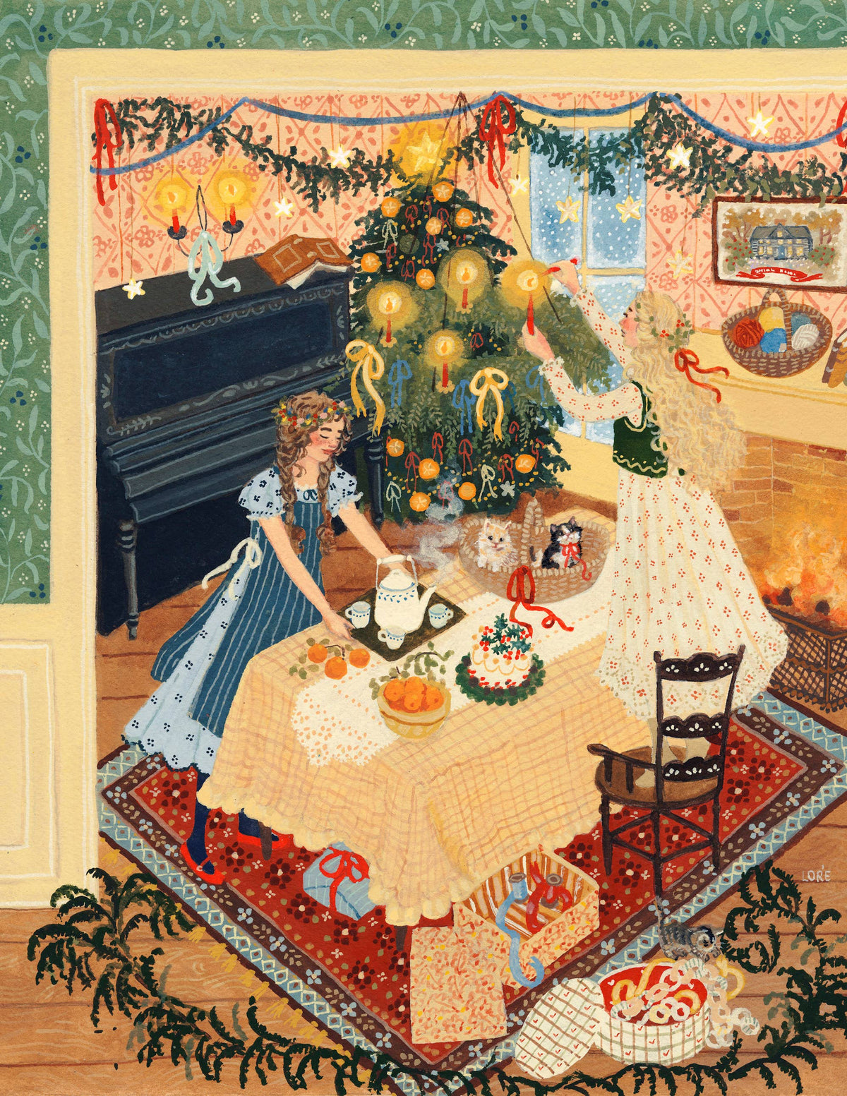 Christmas at Orchard House Art Print