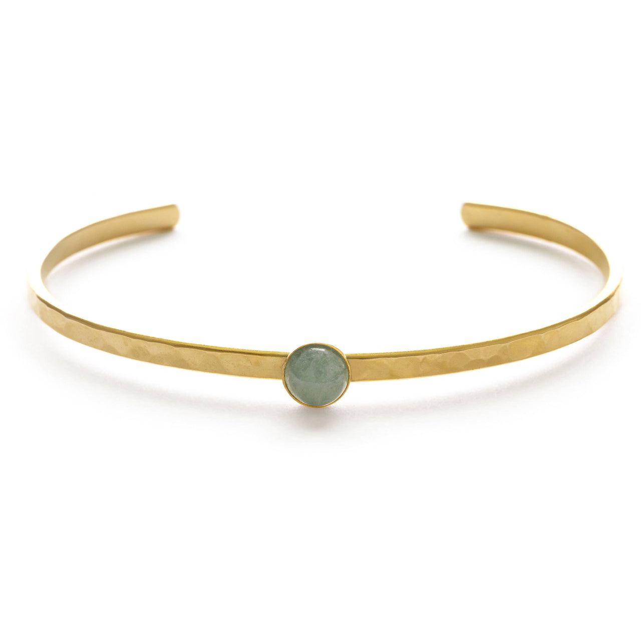 6mm Aquamarine Hammered Cuff Bracelet