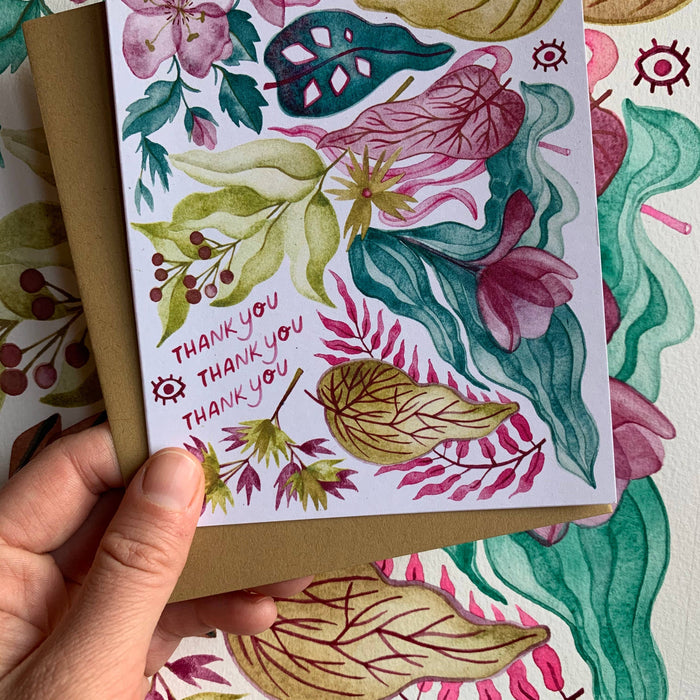 Thank You Thank You Thank You - Botanical Card