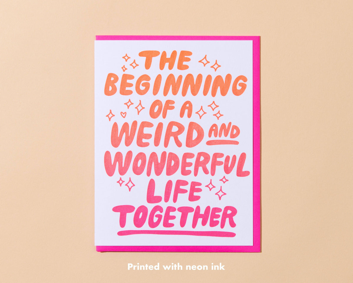 Weird & Wonderful Wedding Letterpress Greeting Card Spring Easter