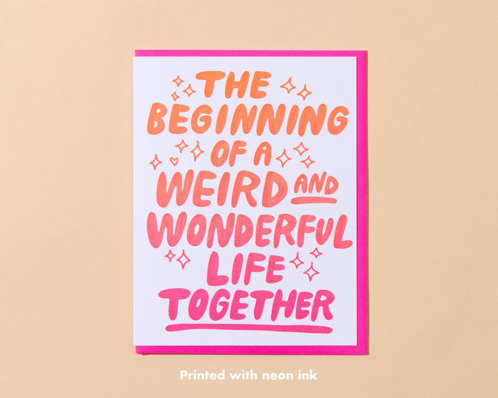 Weird & Wonderful Wedding Letterpress Greeting Card Spring Easter