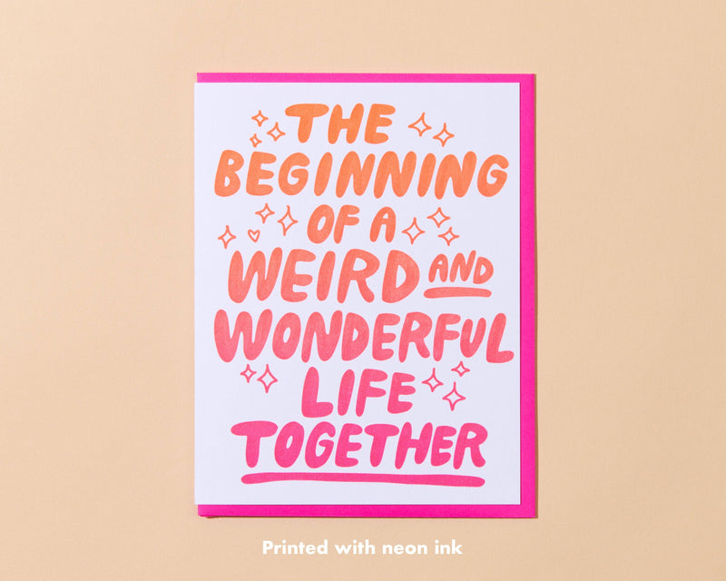 Weird & Wonderful Wedding Letterpress Greeting Card Spring Easter