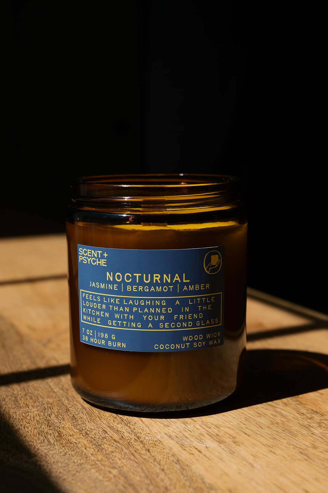 Nocturnal | Jasmine & Amber Wood Wick Coconut-Soy Candle 7oz