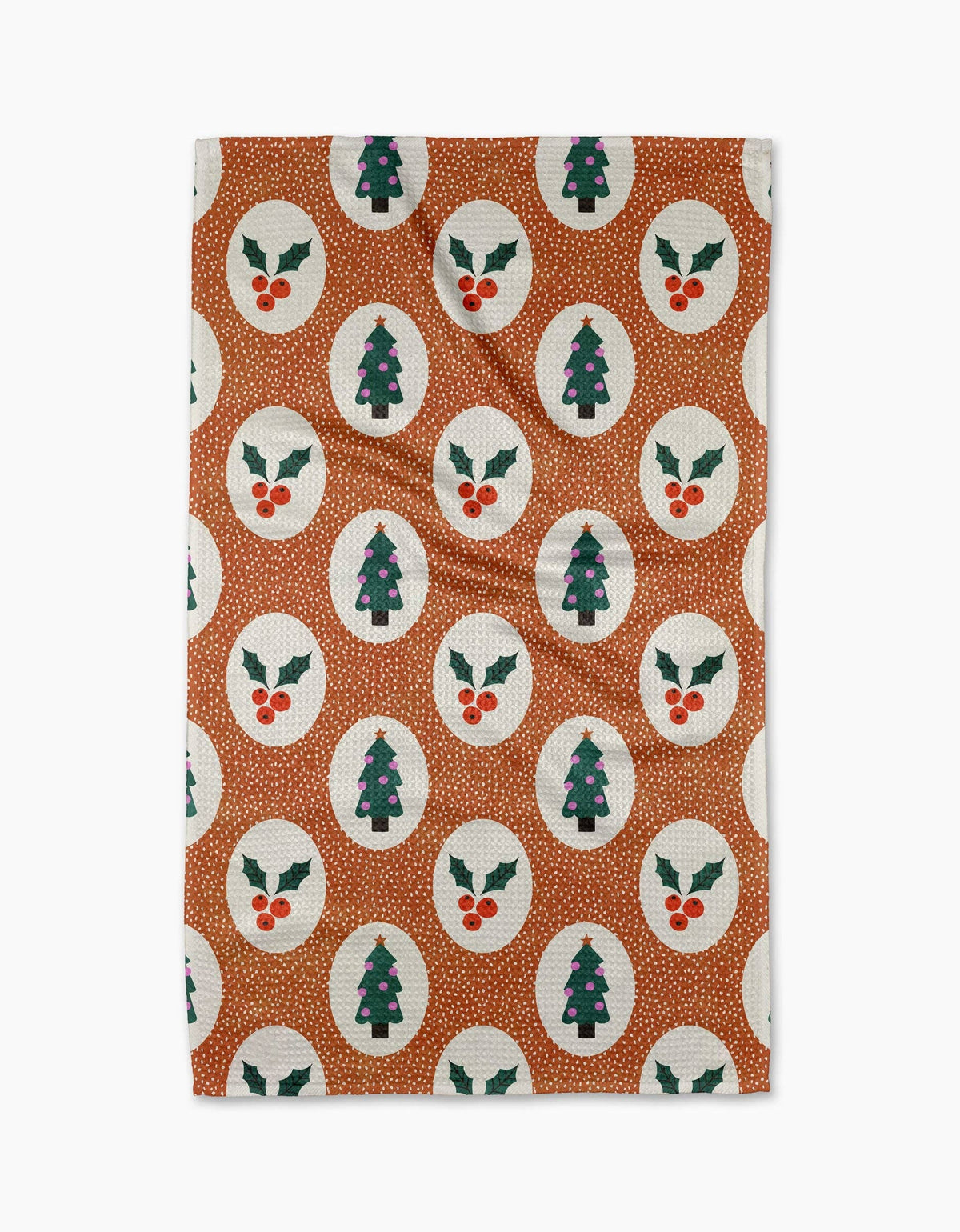 Vintage Holly Christmas Tea Towel