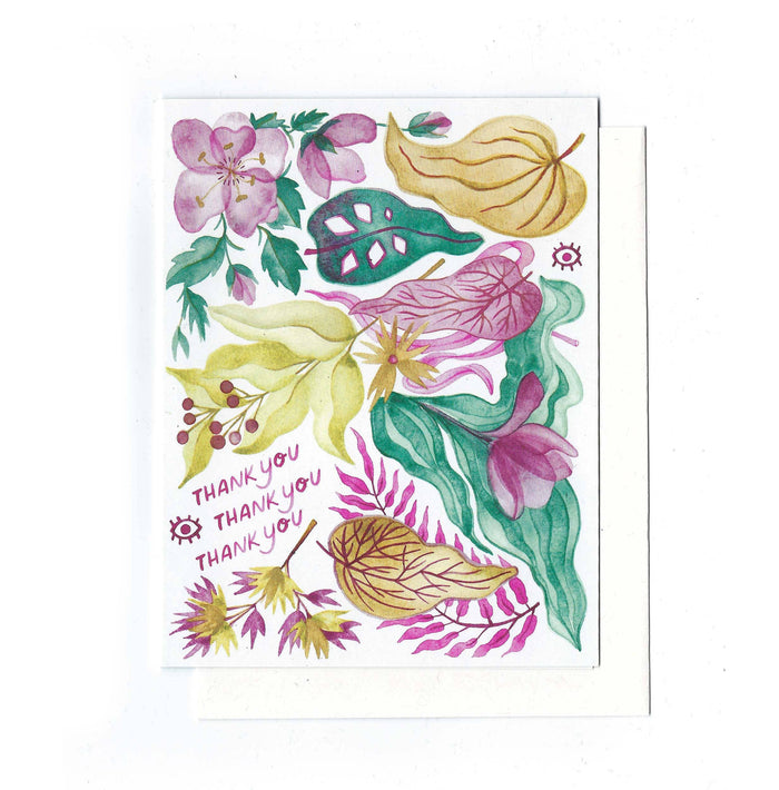 Thank You Thank You Thank You - Botanical Card