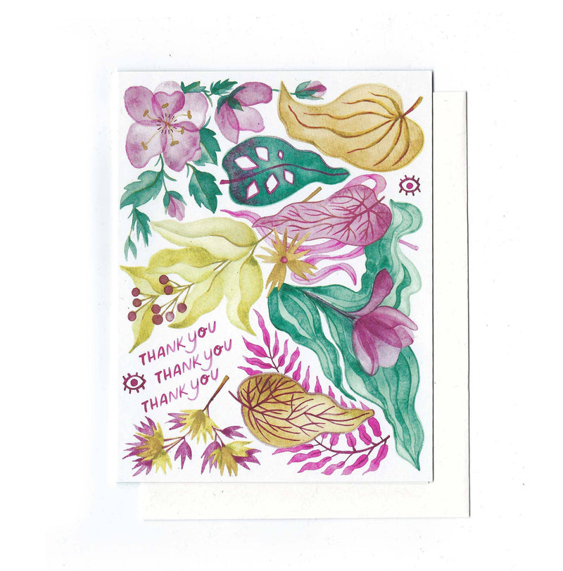Thank You Thank You Thank You - Botanical Card
