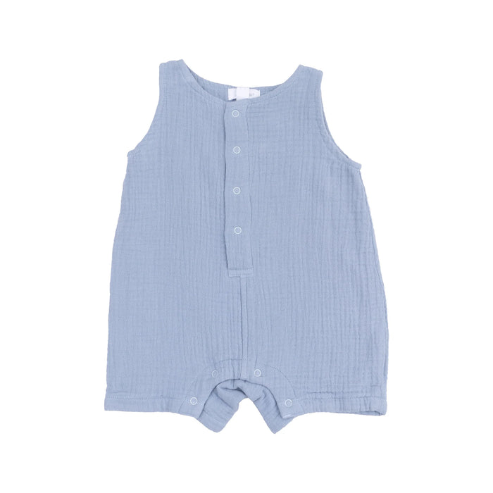 Muslin Dusty Blue | Sleeveless Shortie Romper