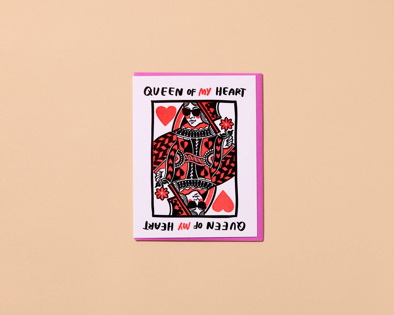 Queen Of My Heart Letterpress Love or Anniversary Card - Made in USA
