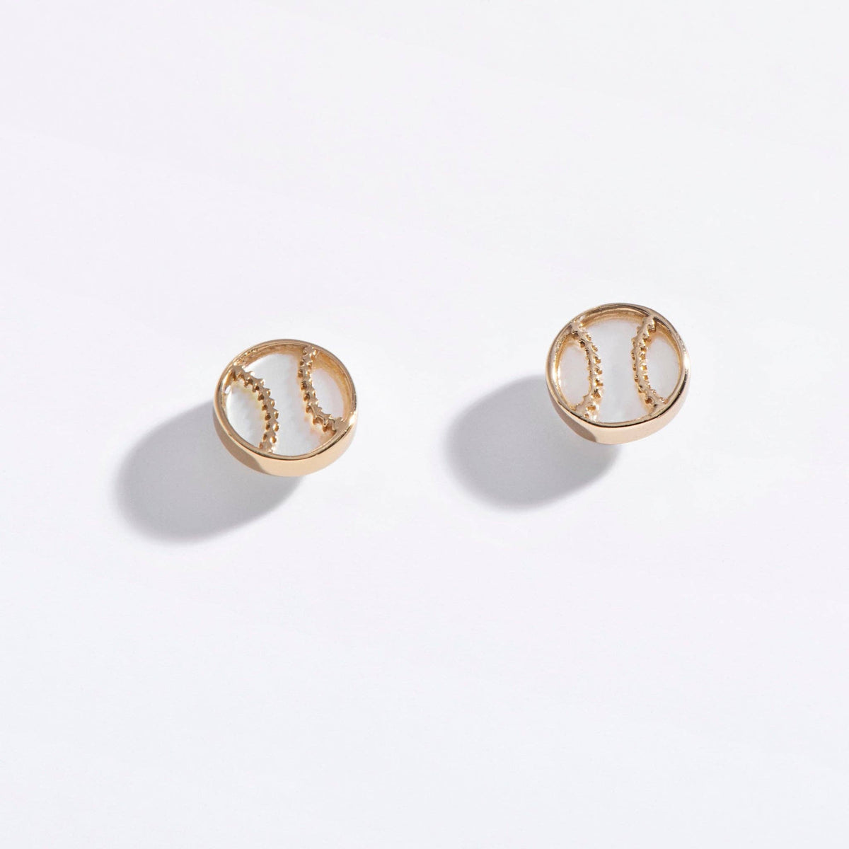 14k gold-plated brass Baseball Studs