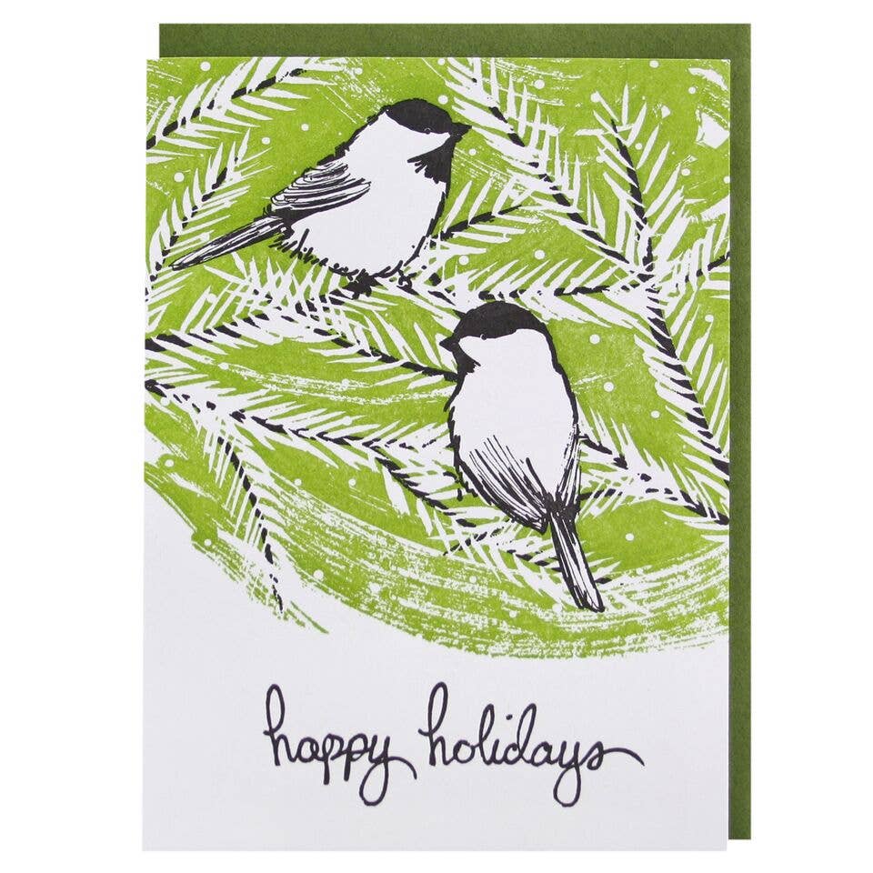 Winter Chickadees Holiday Card