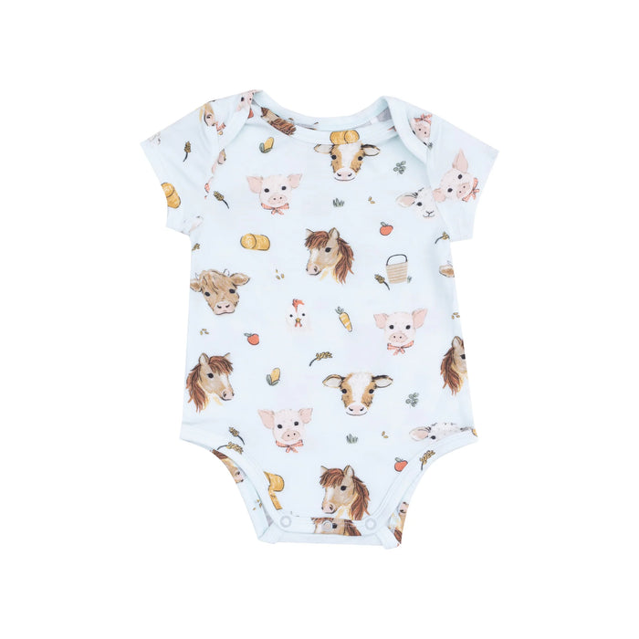 Vintage Animal Faces (Blue) | Bodysuit Onesie