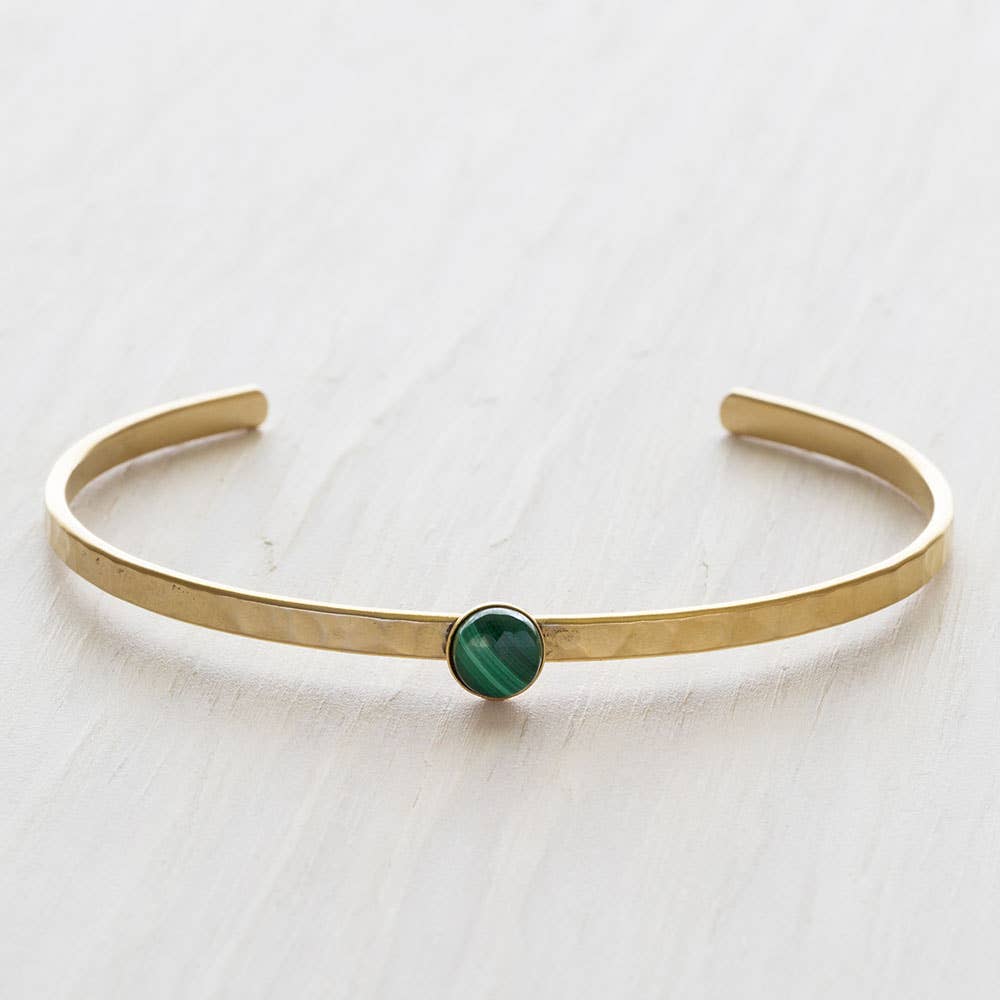 Malachite Hammered Cuff Bracelet
