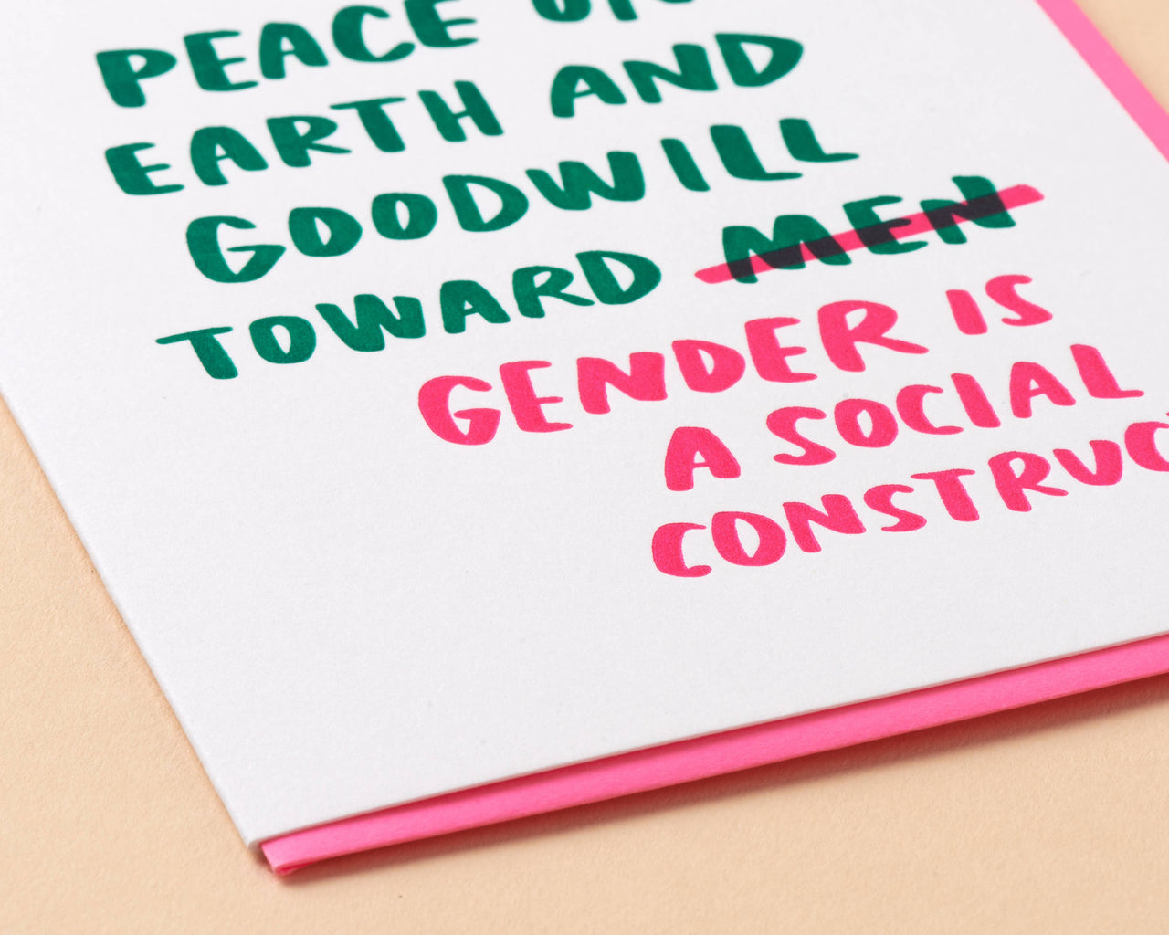 Goodwill/Gender is a Social Construct Christmas Letterpress Greeting Card- Made in USA