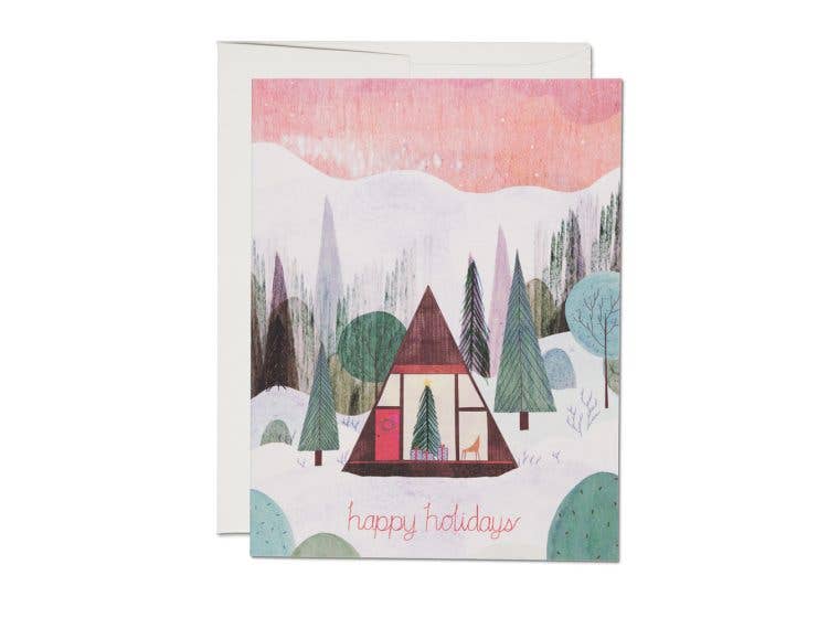 Modern Cabin holiday greeting card