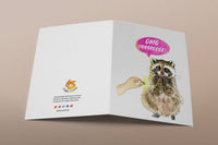 Yaaas Engaged Raccoon - Funny Engagement Card