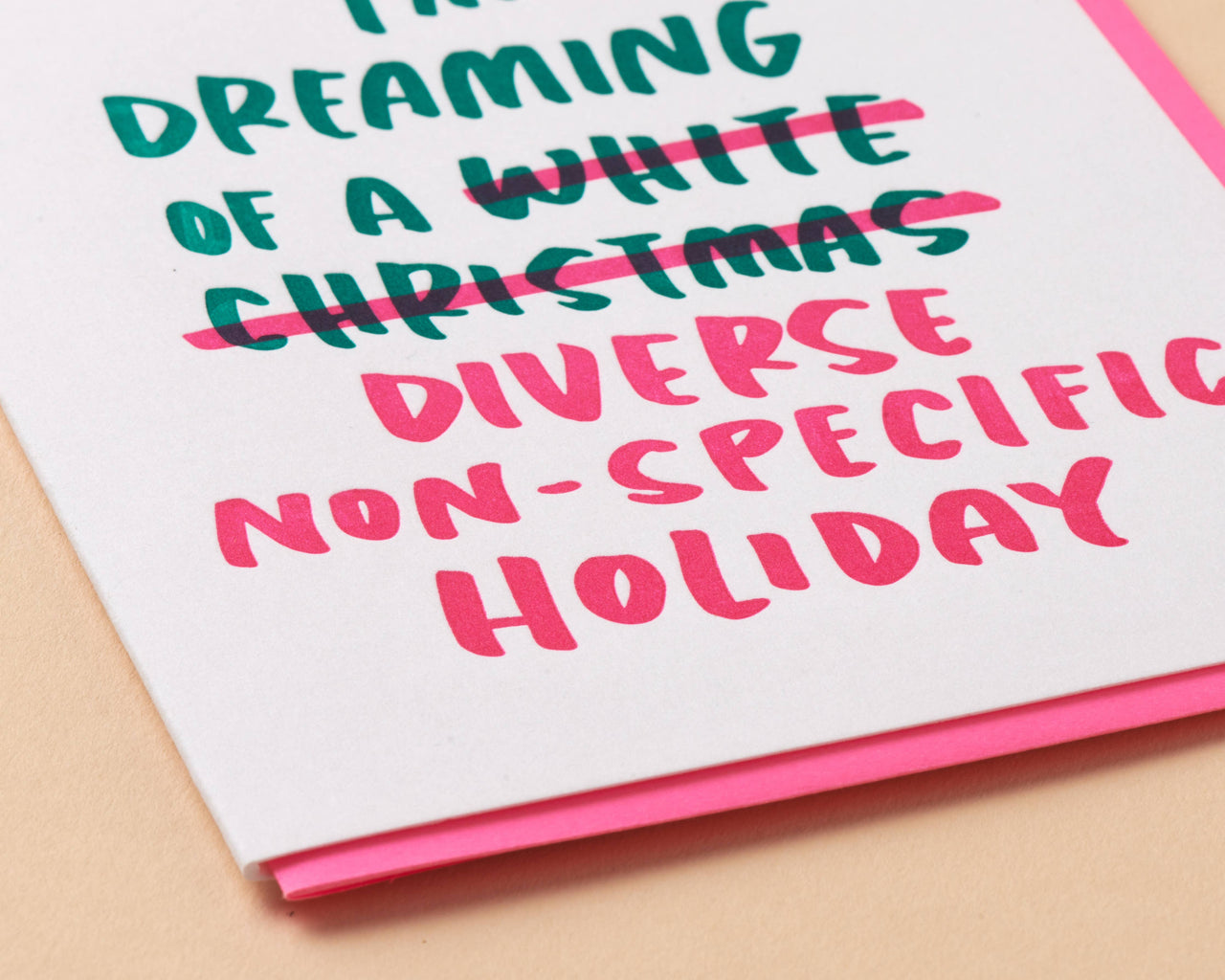 White Christmas Holiday Letterpress Greeting Card- Made in USA