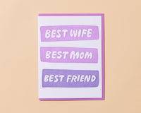 Best Wife/Mom/Friend Mother's Day Letterpress Greeting Card from Partner