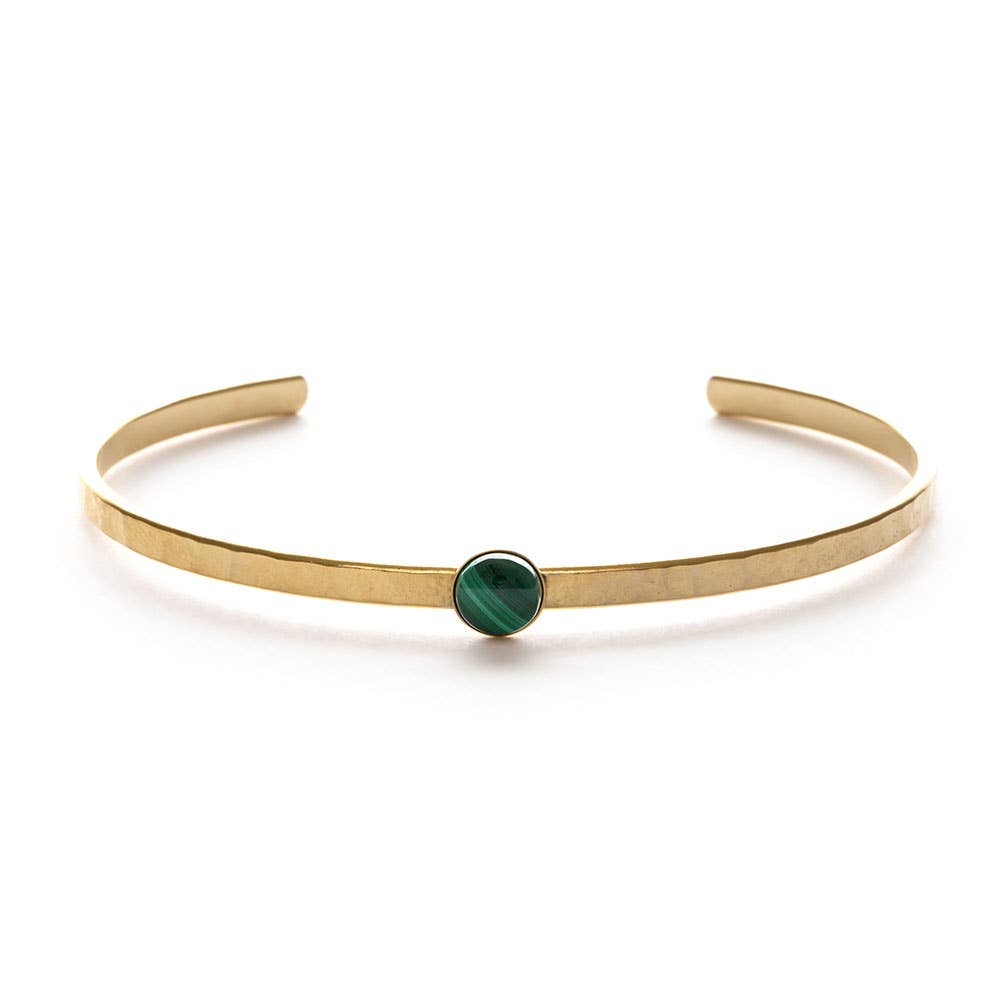 Malachite Hammered Cuff Bracelet