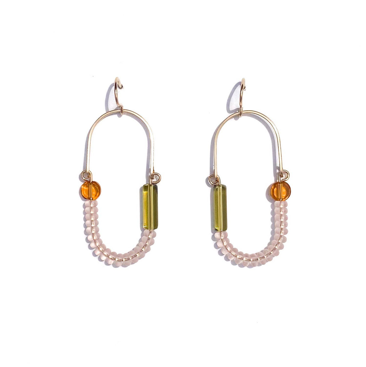 Balance Earrings- Rose, Topaz, and Chartreuse