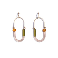 Balance Earrings- Rose, Topaz, and Chartreuse