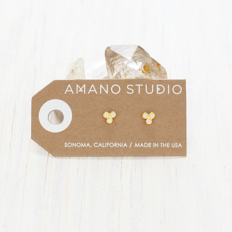 Crystal Triangle Stud Earring