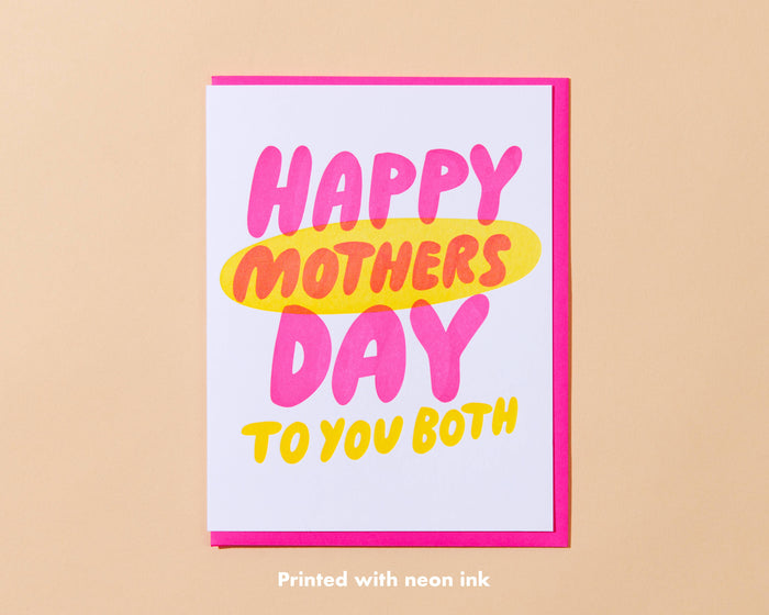 Two Mothers Day LGBTQ Mother's Day Letterpress Greeting Card
