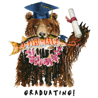 Bear Fish Grad - Funny Graduation Card