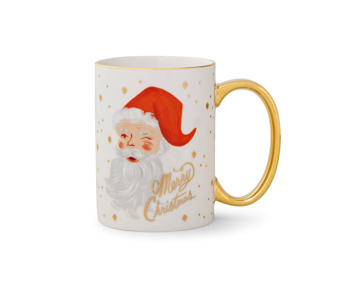 Winking Santa Claus Porcelain Mug