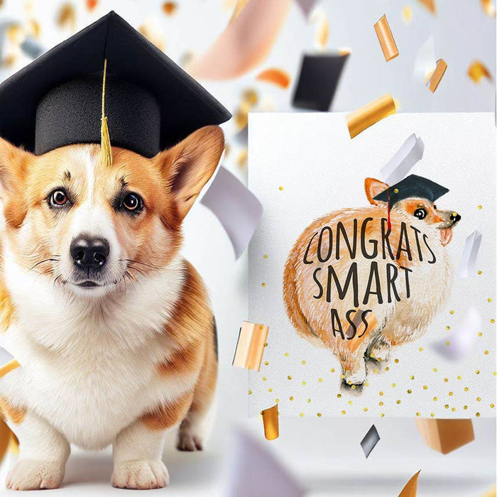 Smart Ass Corgi Grad - Funny Graduation Card
