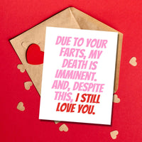 Imminent Death by Farts Valentine's Card