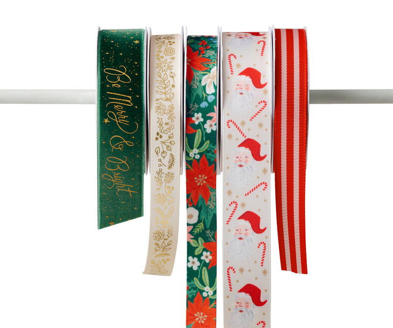 Be Merry & Bright Ribbon Set of 5