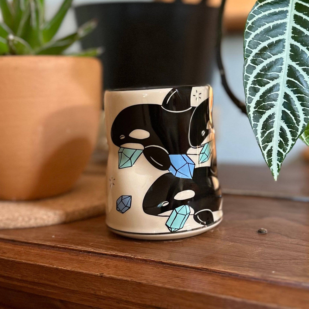 Lucky Orca Cup - XLarge Ceramic Christmas Holiday Mug