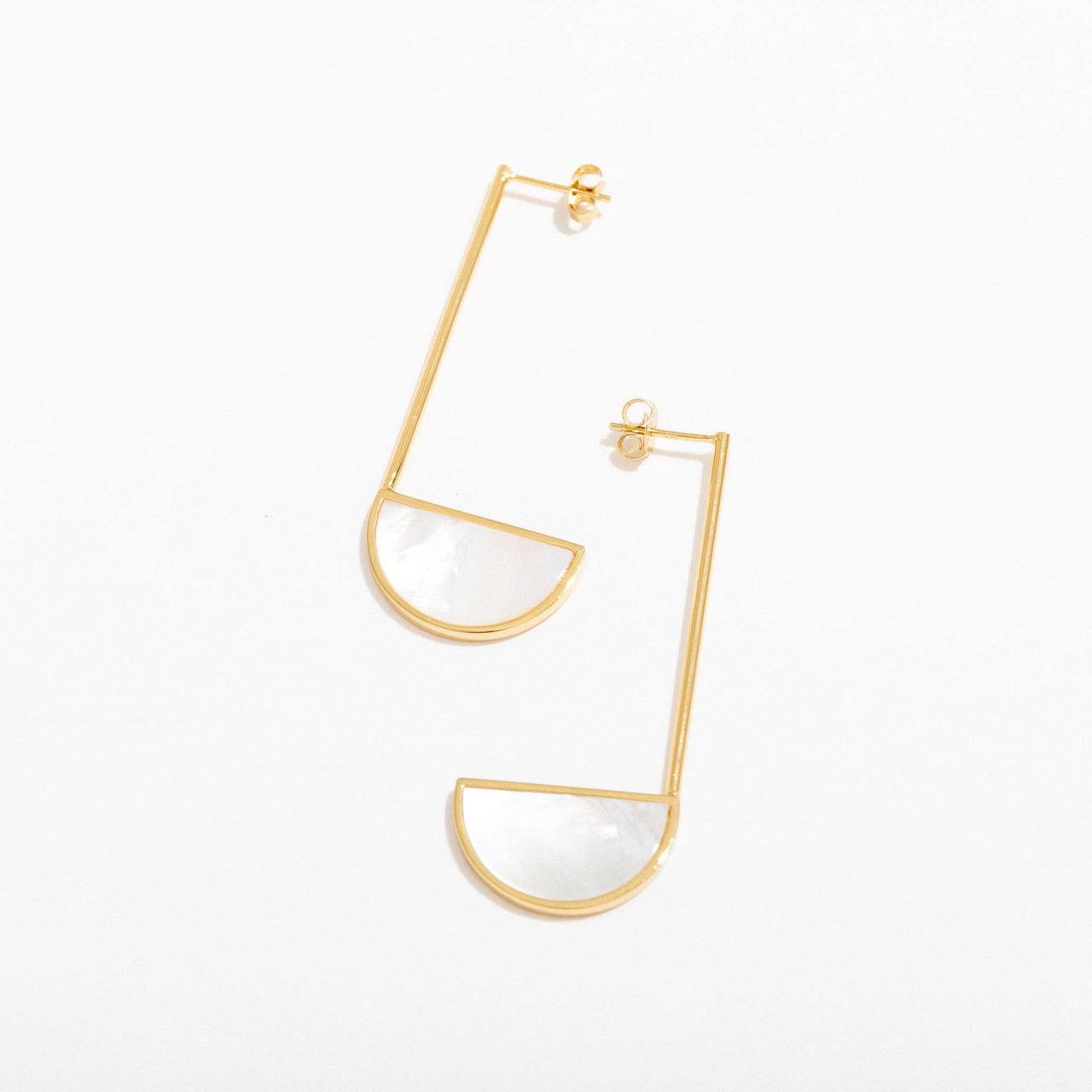 14K Gold Plated Nova Pearl Earrings - Mother of Pearl Accents