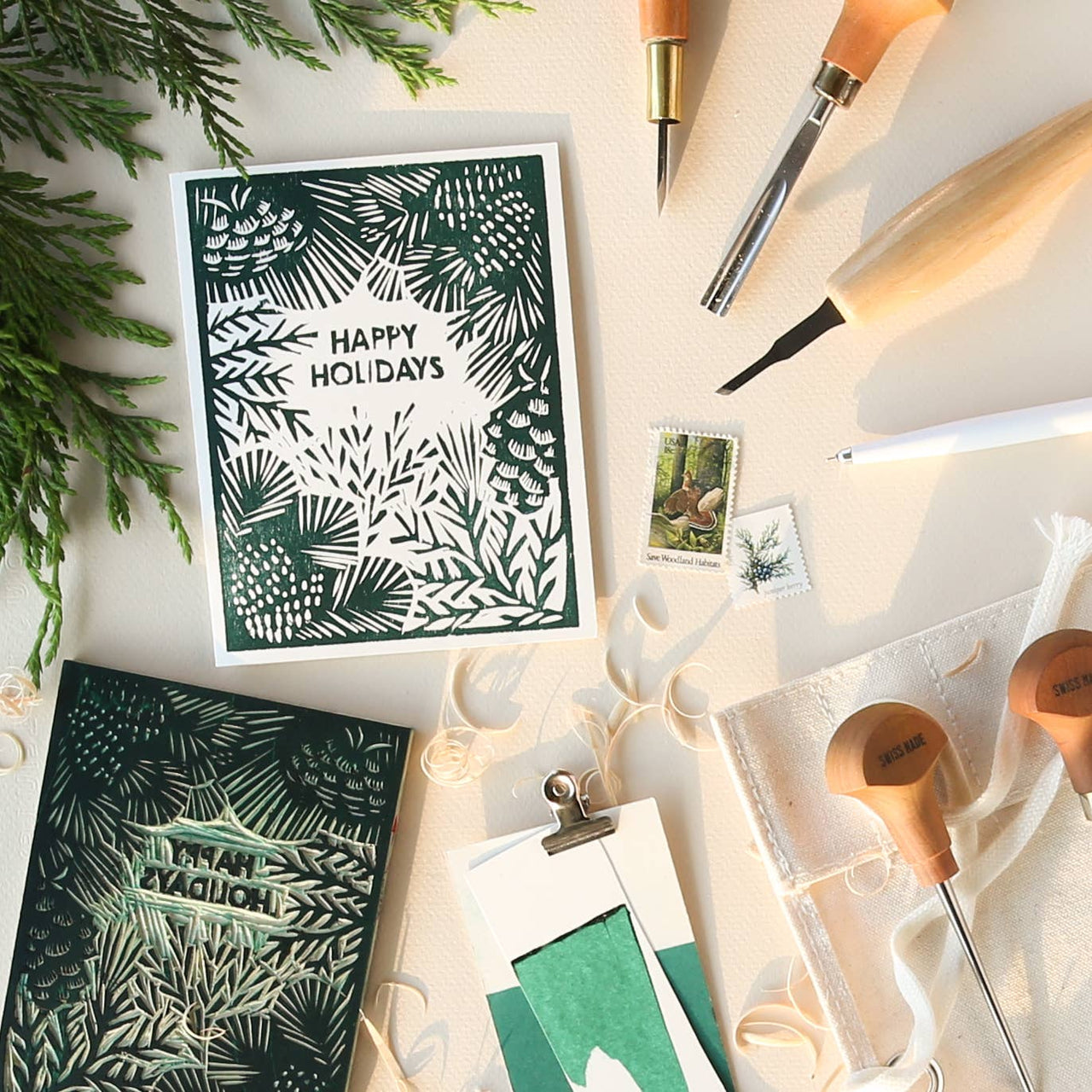 Happy Holidays (Greenery) Card