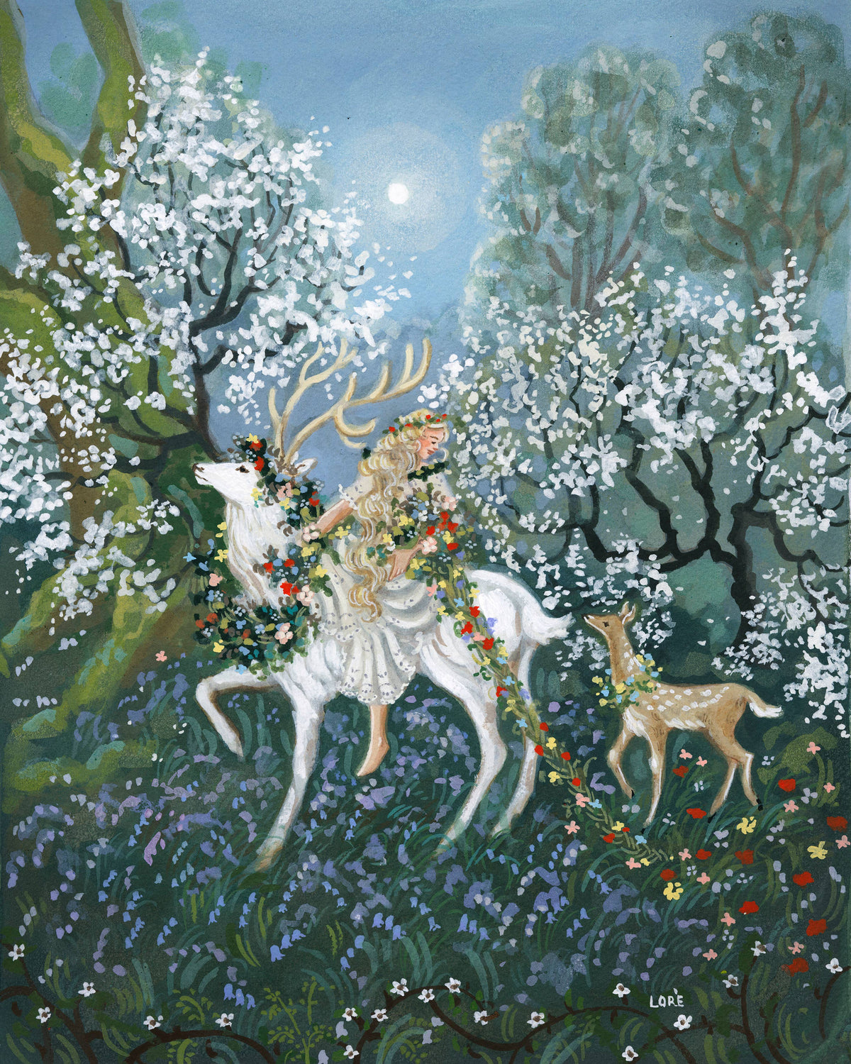 The White Hart Art Print
