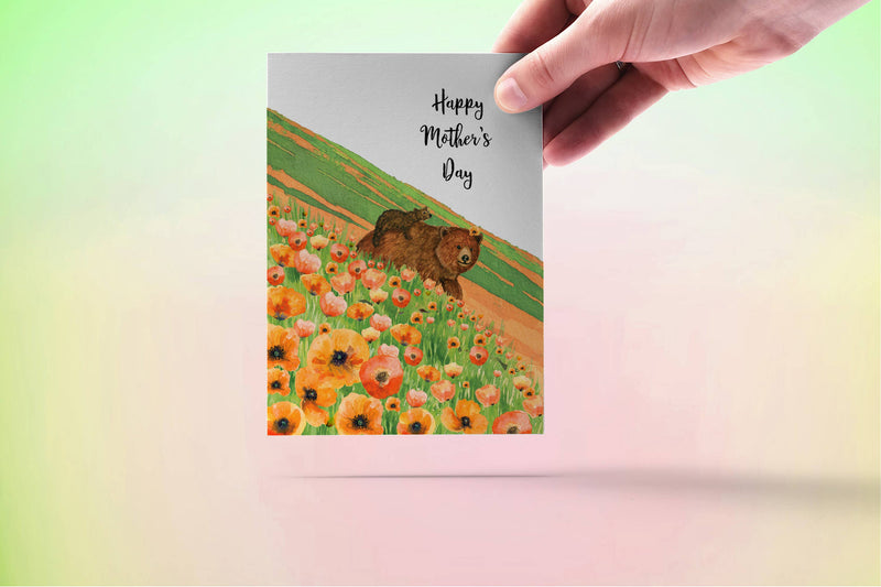 Poppy Field Bears - Mothers Day Card