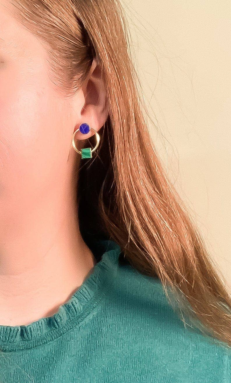 Lapis + Malachite Duality Earrings