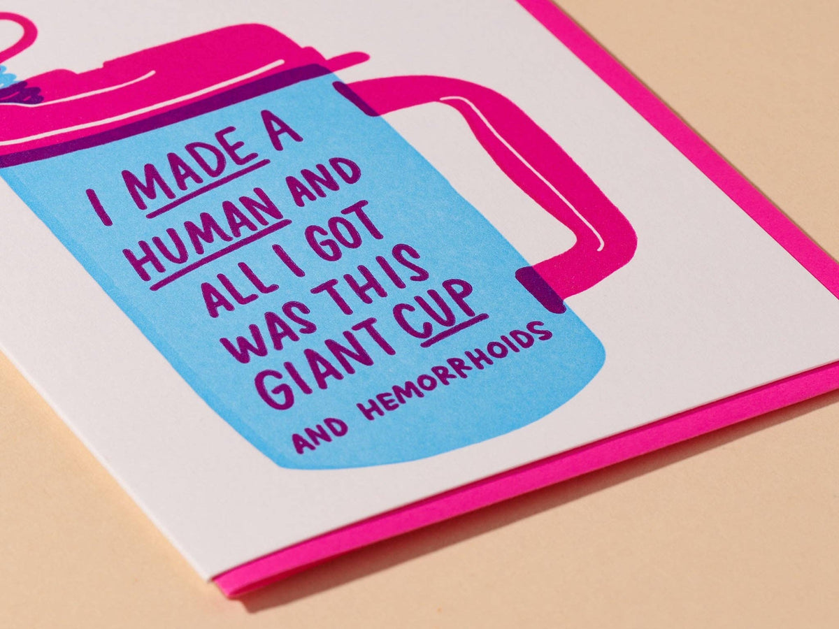 Made a Human Letterpress New Baby Card