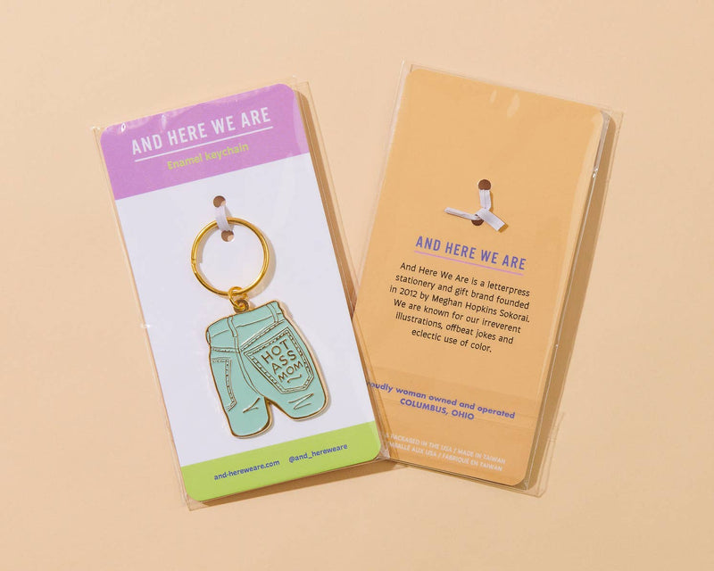 Mom Jeans Enamel Keychain - Mother's Day Gift, New Mom -Fathers Day Gift Mothers Day Spring Easter - Bag Charm