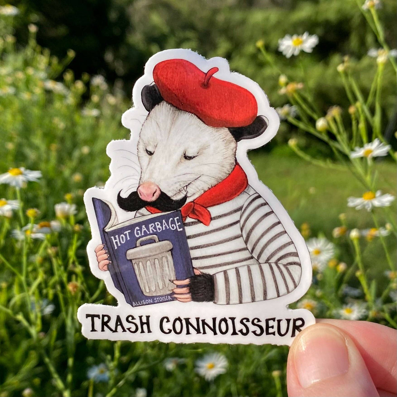 Trash Connoisseur Opossum Weatherproof Vinyl Sticker