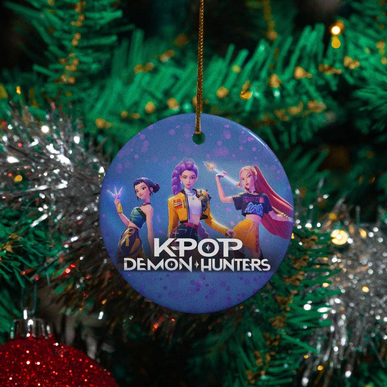 Kpop Demon Hunters Xmas Ornament, Huntrix Girls Xmas Decor