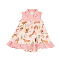 Pink Western Horses | Cowboy Bodysuit Dress