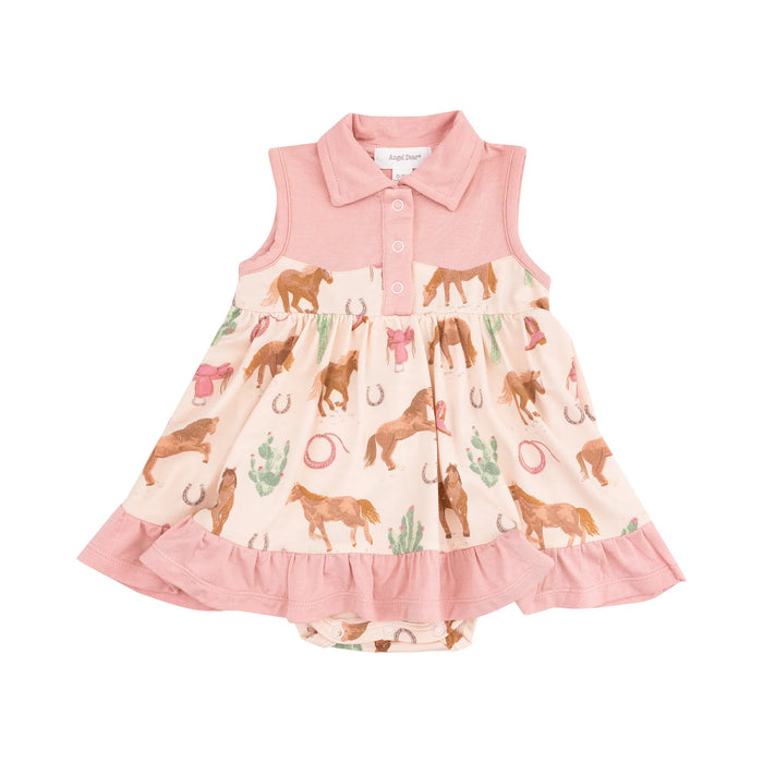 Pink Western Horses | Cowboy Bodysuit Dress