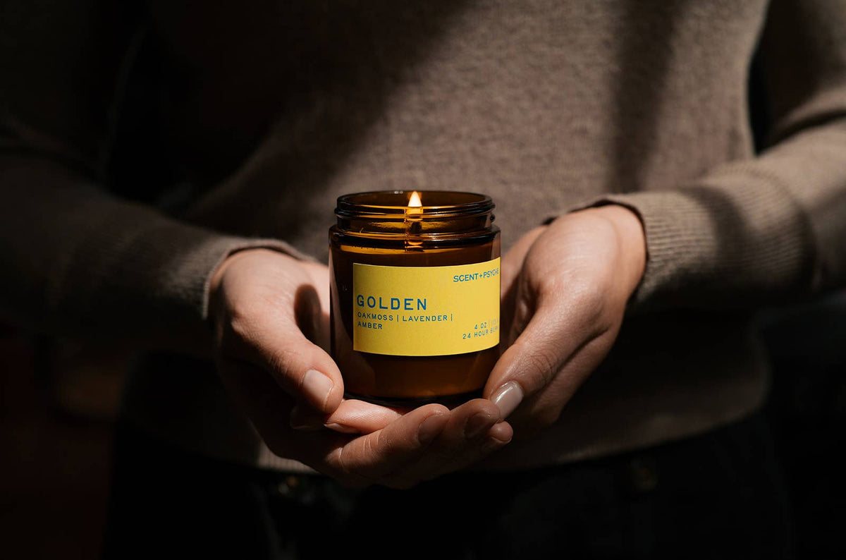 Golden | Oakmoss & Lavender Wood Wick Coconut-Soy Candle 4oz