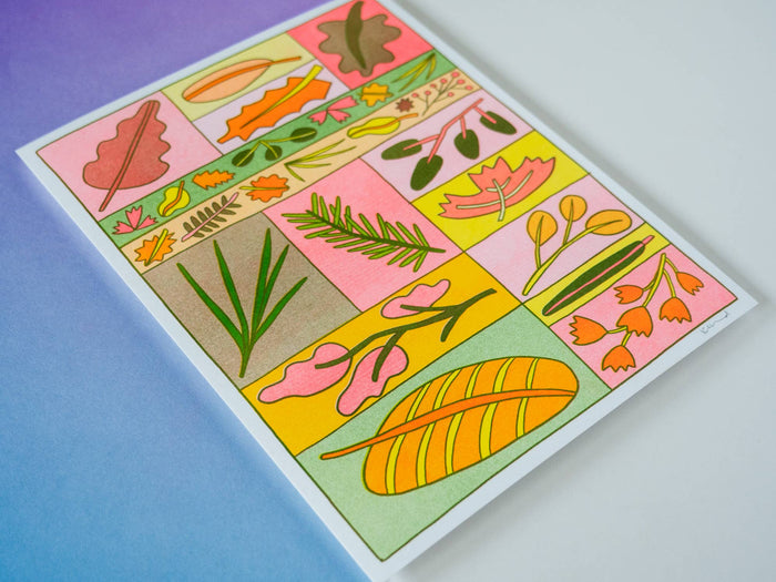 Leaf Time  - Risograph Art Print