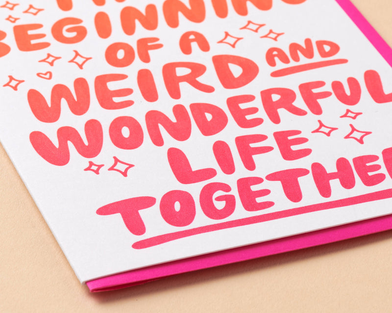 Weird & Wonderful Wedding Letterpress Greeting Card Spring Easter