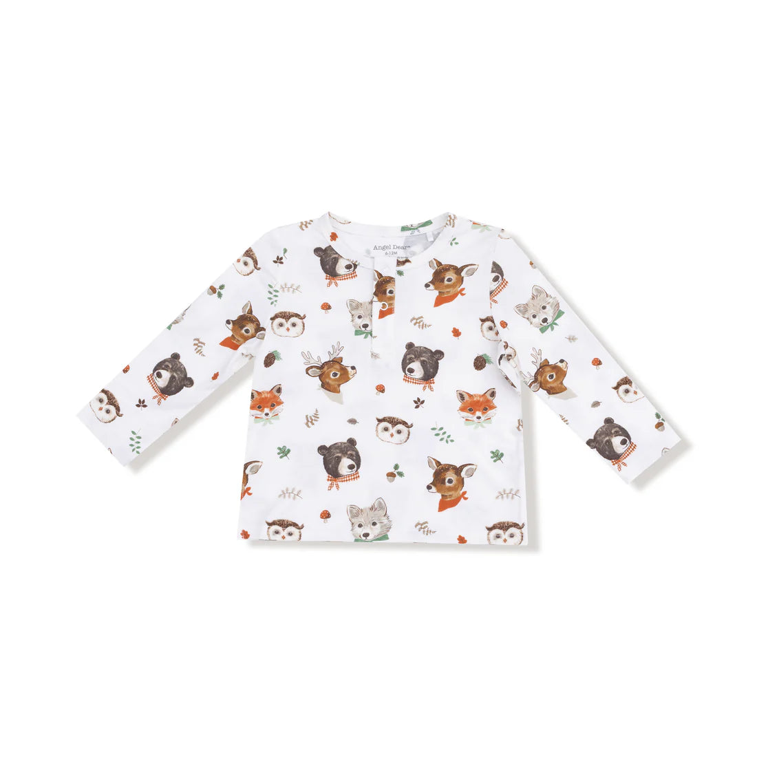 Woodland Animal Faces | Long Sleeve Henley