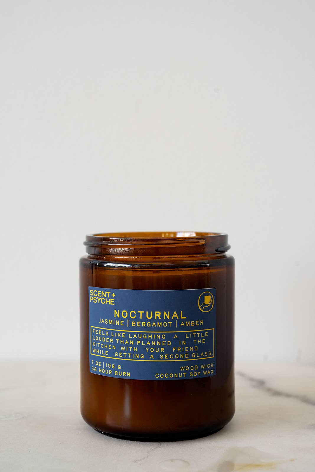Nocturnal | Jasmine & Amber Wood Wick Coconut-Soy Candle 7oz