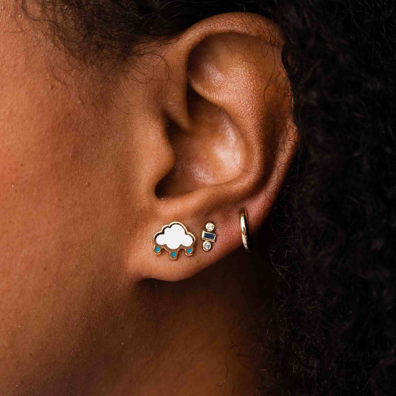 Rain Cloud Enamel Stud Earrings