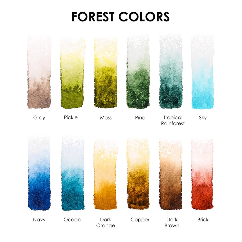 Watercolor Pocket Set Of  12 With Brush - Forest Co